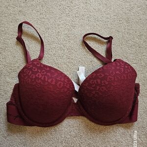 PINK Victoria's Secret Lace Bra - Deep Red